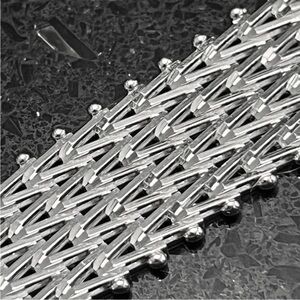 sterling Silver diamond cut Riccio link sparkle statement bracelet vintage QVC